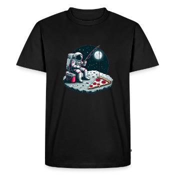 Astronaute Pêche Pizza Lune Espace Espace - T-shirt Premium bio Homme - noir - Devant - Nico (187cm)