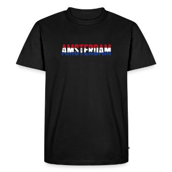 Drapeau d’Amsterdam Néerlandais Vintage - T-shirt Premium bio Homme - noir - Devant - Nico (187cm)