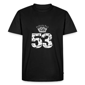53 Number crown - Men's Premium Organic T-Shirt - black - Front - Nico (187cm)