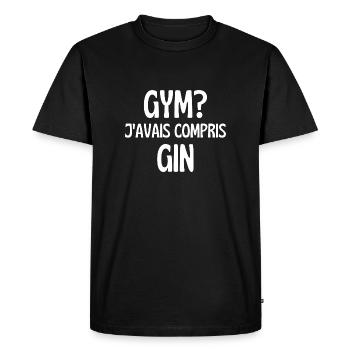 j'avais compris gin - T-shirt Premium bio Homme - noir - Devant - Nico (187cm)