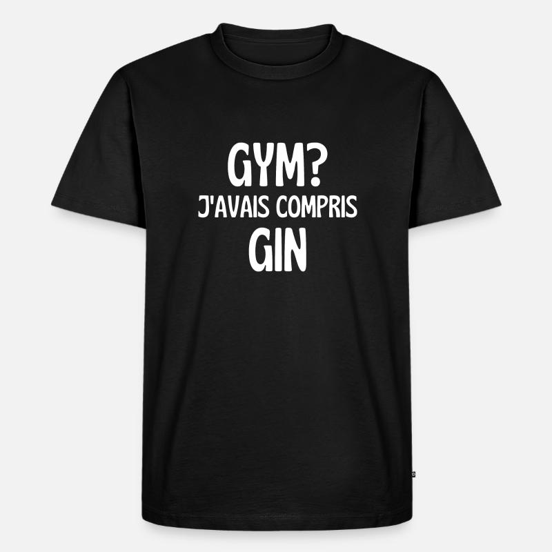 j'avais compris gin - T-shirt Premium bio Homme - noir