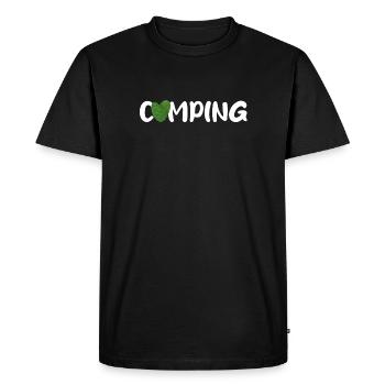 Camping Heart Lawn Grass Meadow Citation Camping-car Fan - T-shirt Premium bio Homme - noir - Devant - Nico (187cm)