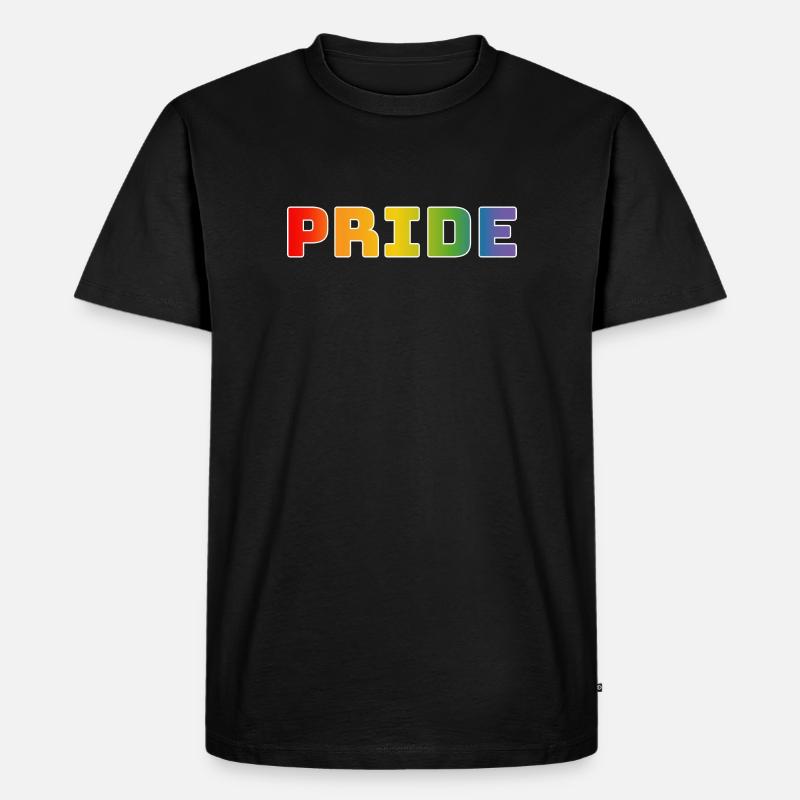 Regenbogen pride weiss - Männer Premium Bio T-Shirt - Schwarz