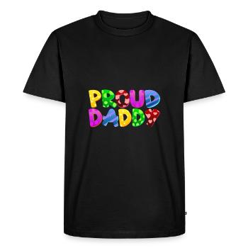 Bébé Parents Enfant Cadeau Dictons Naissance Maman Papa - T-shirt Premium bio Homme - noir - Devant - Nico (187cm)