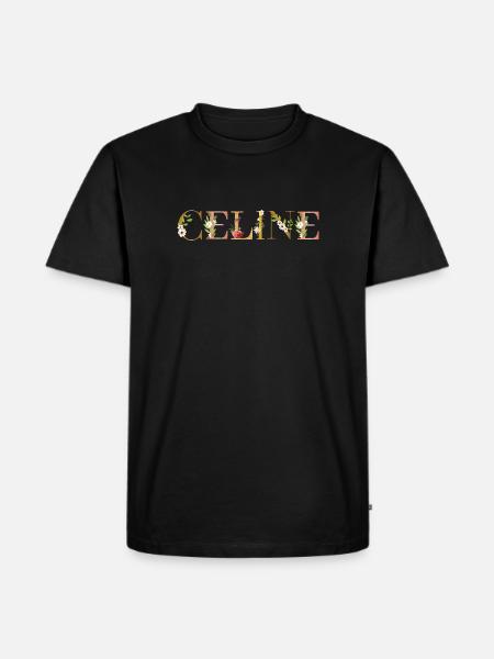CELINE name adorned with flowers - Men's Premium Organic T-Shirt - black