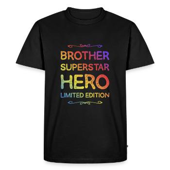 Best Brother Hero Saying - Men's Premium Organic T-Shirt - black - Front - Nico (187cm)