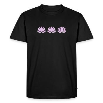 Fleur de lotus Fleur de lotus Fleur de lotus Fleur de violette Fleur de yoga - T-shirt Premium bio Homme - noir - Devant - Nico (187cm)