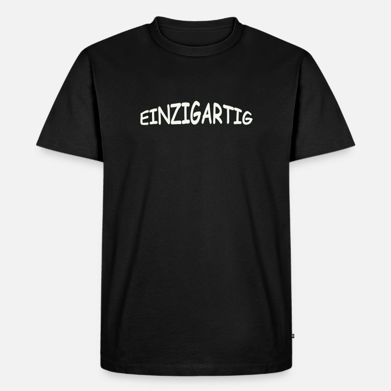 einzigartig- - Männer Premium Bio T-Shirt - Schwarz