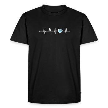 Heartbeat drapeau de la Grèce - T-shirt Premium bio Homme - noir - Devant - Nico (187cm)