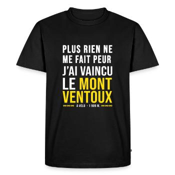 Vélo cycliste Mont Ventoux Humour sport velo - T-shirt Premium bio Homme - noir - Devant - Nico (187cm)