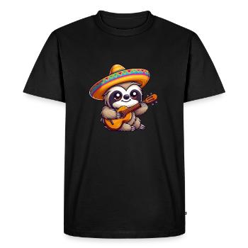 Cinco de Mayo Paresseux Mariachi - T-shirt Premium bio Homme - noir - Devant - Nico (187cm)