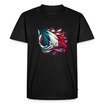 Drapeau italien Fleurs Drapeau français - T-shirt Premium bio Homme - noir - Devant - Nico (187cm)