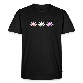 Lotus Flower Lotus Flowers Pastel Flower Blossom Yogal - Men's Premium Organic T-Shirt - black - Front - Nico (187cm)
