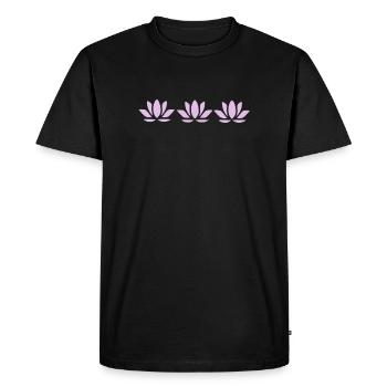 Fleur de lotus Fleur de lotus Fleurs de violet pastel Fleurs - T-shirt Premium bio Homme - noir - Devant - Nico (187cm)