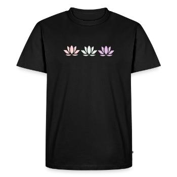 Fleur de lotus Fleur de lotus Fleur de lotus Fleur de violette Fleur de yoga - T-shirt Premium bio Homme - noir - Devant - Nico (187cm)