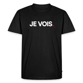 Je vois - T-shirt Premium bio Homme - noir - Devant - Nico (187cm)
