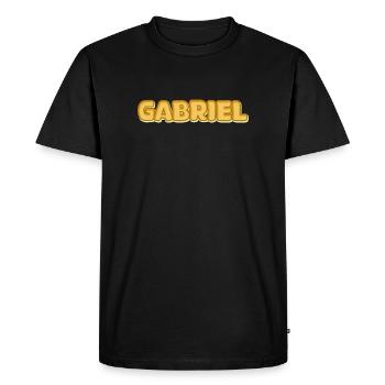 Gabriel comme prénom - T-shirt Premium bio Homme - noir - Devant - Nico (187cm)
