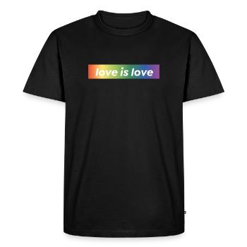 LOVE IS LOVE - T-shirt Premium bio Homme - noir - Devant - Nico (187cm)