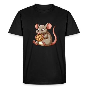 Biscuit mignon à grignoter la souris - T-shirt Premium bio Homme - noir - Devant - Nico (187cm)