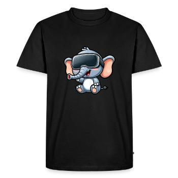 Éléphant VR Réalité Virtuelle Gamer Gamer Mignon - T-shirt Premium bio Homme - noir - Devant - Nico (187cm)