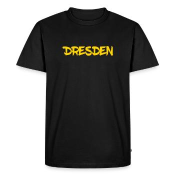 Dresden - Saxony - Frauenkirche - Zwinger - Elbe - Men's Premium Organic T-Shirt - black - Front - Nico (187cm)