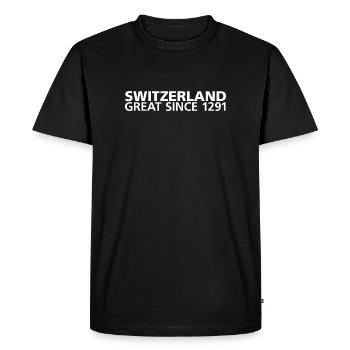 Switzerland_Great_White - T-shirt Premium bio Homme - noir - Devant - Nico (187cm)