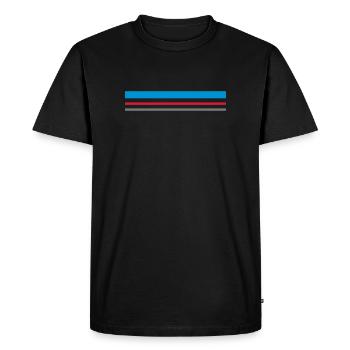 T shirt traits couleurs bleu rouge gris cadeau - T-shirt Premium bio Homme - noir - Devant - Nico (187cm)
