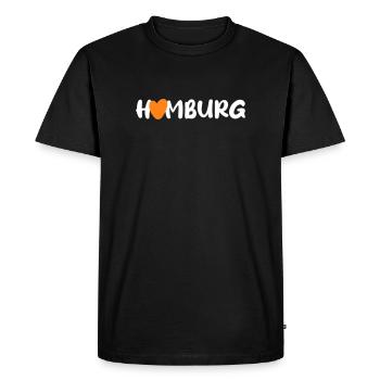 Hamburg Heart Vector Fan Harbor Tourist Hanseatic City - Men's Premium Organic T-Shirt - black - Front - Nico (187cm)