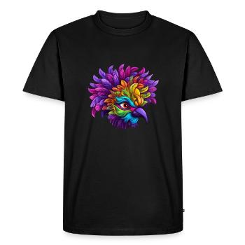 Flamant rose Mardi Gras Masque - T-shirt Premium bio Homme - noir - Devant - Nico (187cm)