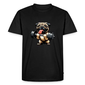 Entraînement Carlin : Entraînement avec haltères avec plaisir - T-shirt Premium bio Homme - noir - Devant - Nico (187cm)