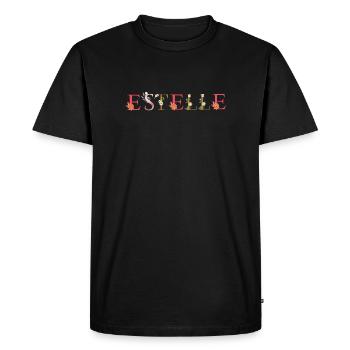 ESTELLE name decorated with flowers - Men's Premium Organic T-Shirt - black - Front - Nico (187cm)