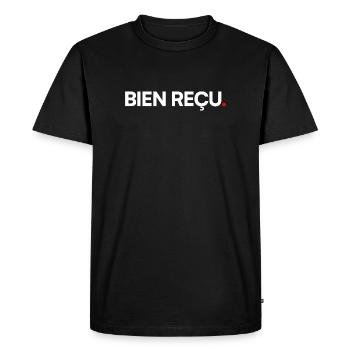 Bien reçu - T-shirt Premium bio Homme - noir - Devant - Nico (187cm)