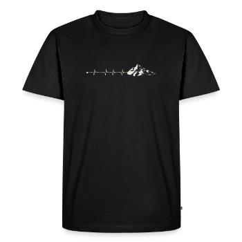 Mountain Pulse Adventure Tee - Men's Premium Organic T-Shirt - black - Front - Nico (187cm)