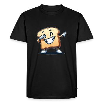 Toast White Bread Dabbing Cartoon Cool Funny - Men's Premium Organic T-Shirt - black - Front - Nico (187cm)