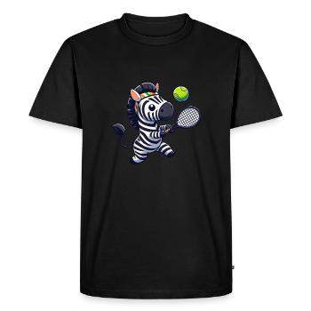 Zebra Tennis Players Tennis Club Tennis Match - T-shirt Premium bio Homme - noir - Devant - Nico (187cm)