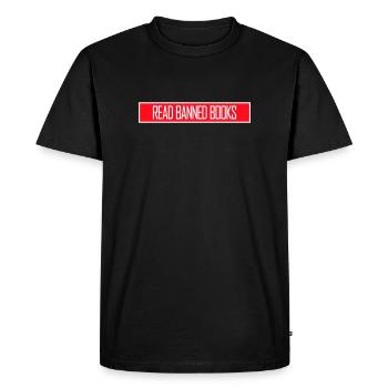 Read Banned Books Verbotene Bücher Lesen Freiheit - Men's Premium Organic T-Shirt - black - Front - Nico (187cm)