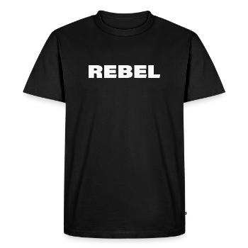 REBELLE - T-shirt Premium bio Homme - noir - Devant - Nico (187cm)