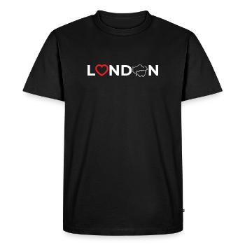 Love London Heart England UK Gift britannique - T-shirt Premium bio Homme - noir - Devant - Nico (187cm)