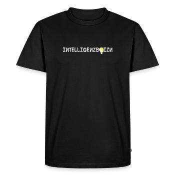 Intelligenzboizn - intelligent person, dialect - Men's Premium Organic T-Shirt - black - Front - Nico (187cm)