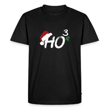 HO3 Ho Ho Ho Cadeau Père Noël Noël - T-shirt Premium bio Homme - noir - Devant - Nico (187cm)