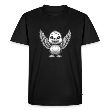 Duck Angel Drawing Classic - Men's Premium Organic T-Shirt - black - Front - Nico (187cm)