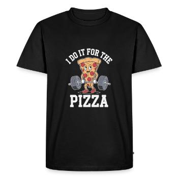 I Do It For Pizza Fun Gifts for Athletes - Men's Premium Organic T-Shirt - black - Front - Nico (187cm)