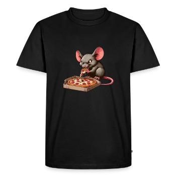 Lab Rat Pizza Adventure Funny - Men's Premium Organic T-Shirt - black - Front - Nico (187cm)