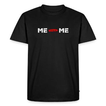 Me Me Red Brush Split Portrait - Men's Premium Organic T-Shirt - black - Front - Nico (187cm)
