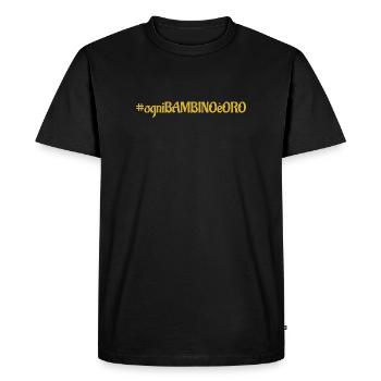 #ogniBAMBINOèORO - Lettrage italien - T-shirt Premium bio Homme - noir - Devant - Nico (187cm)