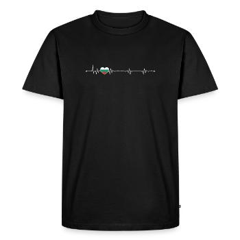 Heartbeat bulgaria flag - Men's Premium Organic T-Shirt - black - Front - Nico (187cm)