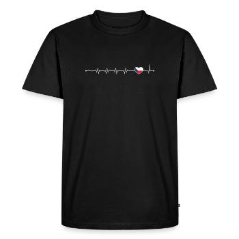 Heartbeat drapeau de la République tchèque - T-shirt Premium bio Homme - noir - Devant - Nico (187cm)