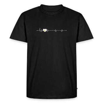 Oiseau dans le cœur de pouls - T-shirt Premium bio Homme - noir - Devant - Nico (187cm)