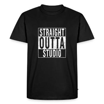 STRAIGHT OUTTA STUDIO - T-shirt Premium bio Homme - noir - Devant - Nico (187cm)
