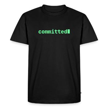 Feeling Committed | Developer mood - Men's Premium Organic T-Shirt - black - Front - Nico (187cm)